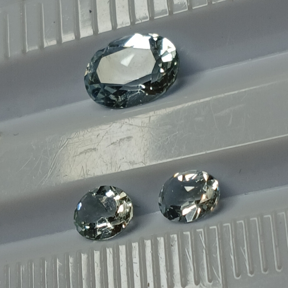 Elegant Oval Aquamarine Gemstone Trio - Picture 5 of 8